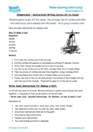 Worksheets for kids - instructional writing,off the island-shipwrecked